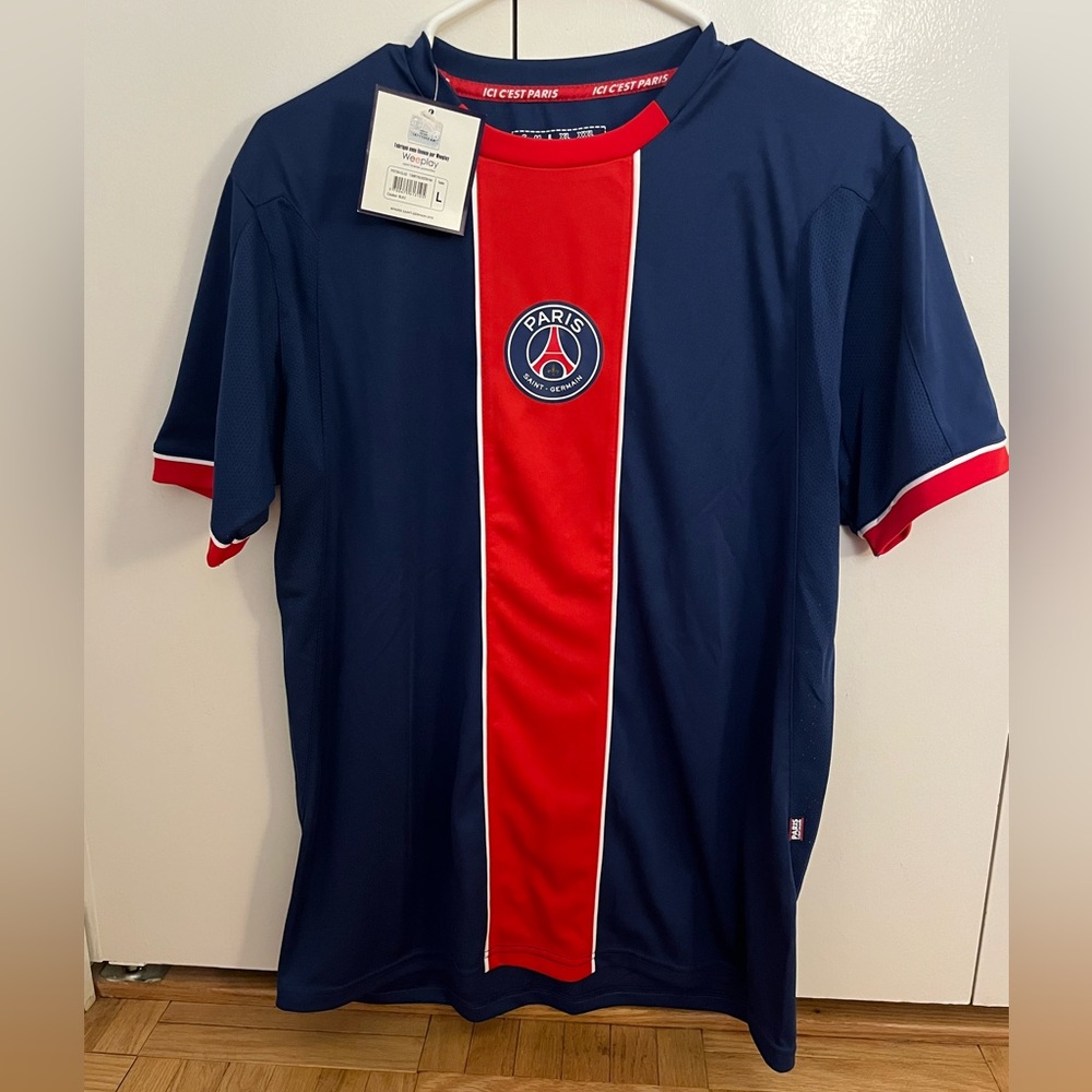 NWT Navy and Red Men's Paris St. Germain Jersey Shirt